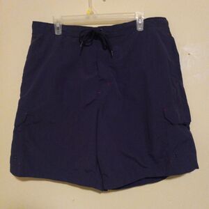 Lands End Cargo Swim Trunks-X-Large (40-42)-Elastic Waistband-Brief Liner-Pocket